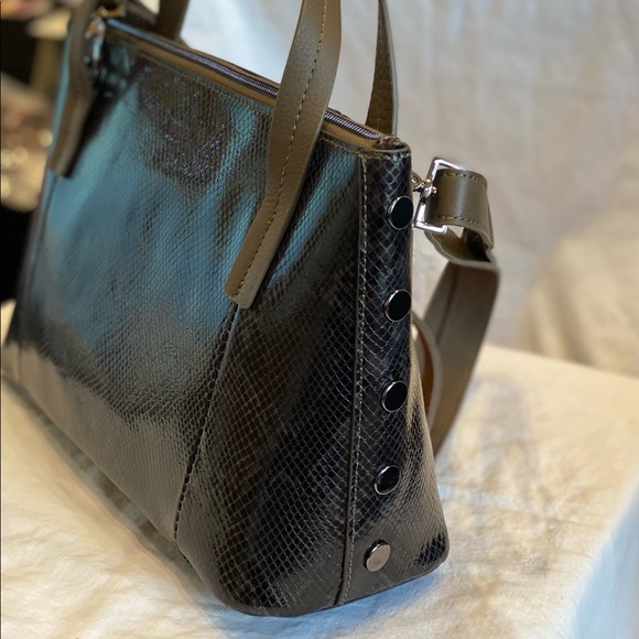 Hammitt Addie Medium Snake-Print Olivine Leather Tote Crossbody Bag - Picture 11 of 13